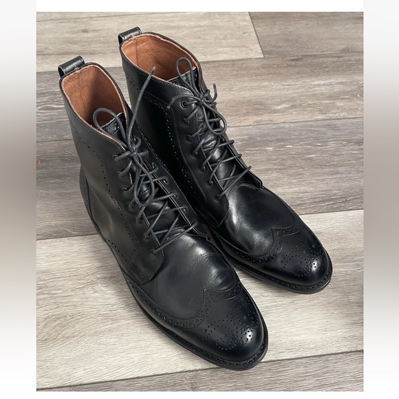 Allen Edmonds Dalton Black Leather Wingtip Dress Boots Men’s Size 11D Worn 1X main image 15